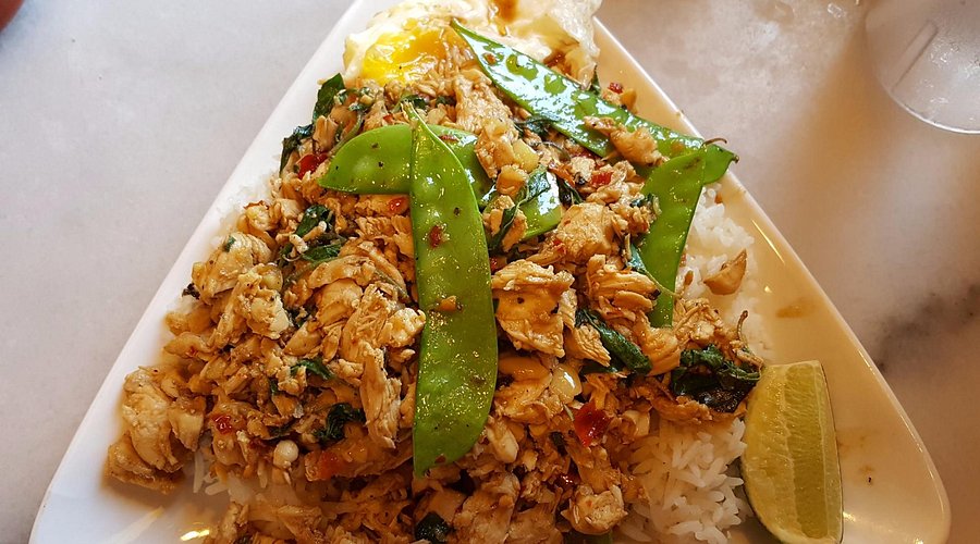 The Smiling Elephant signature dishes Pad Thai, Green Curry, Pad See Ew with Crispy Chicken, Lemongrass Coconut Soup